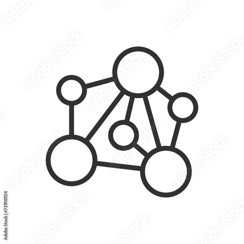 Chemical molecule of a substance, linear icon. Line with editable stroke