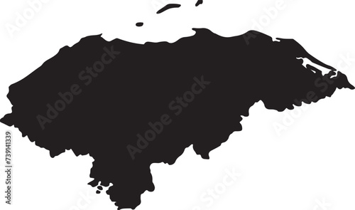 Honduras black map on white background vector Honduras map silhouette line country America map illustration