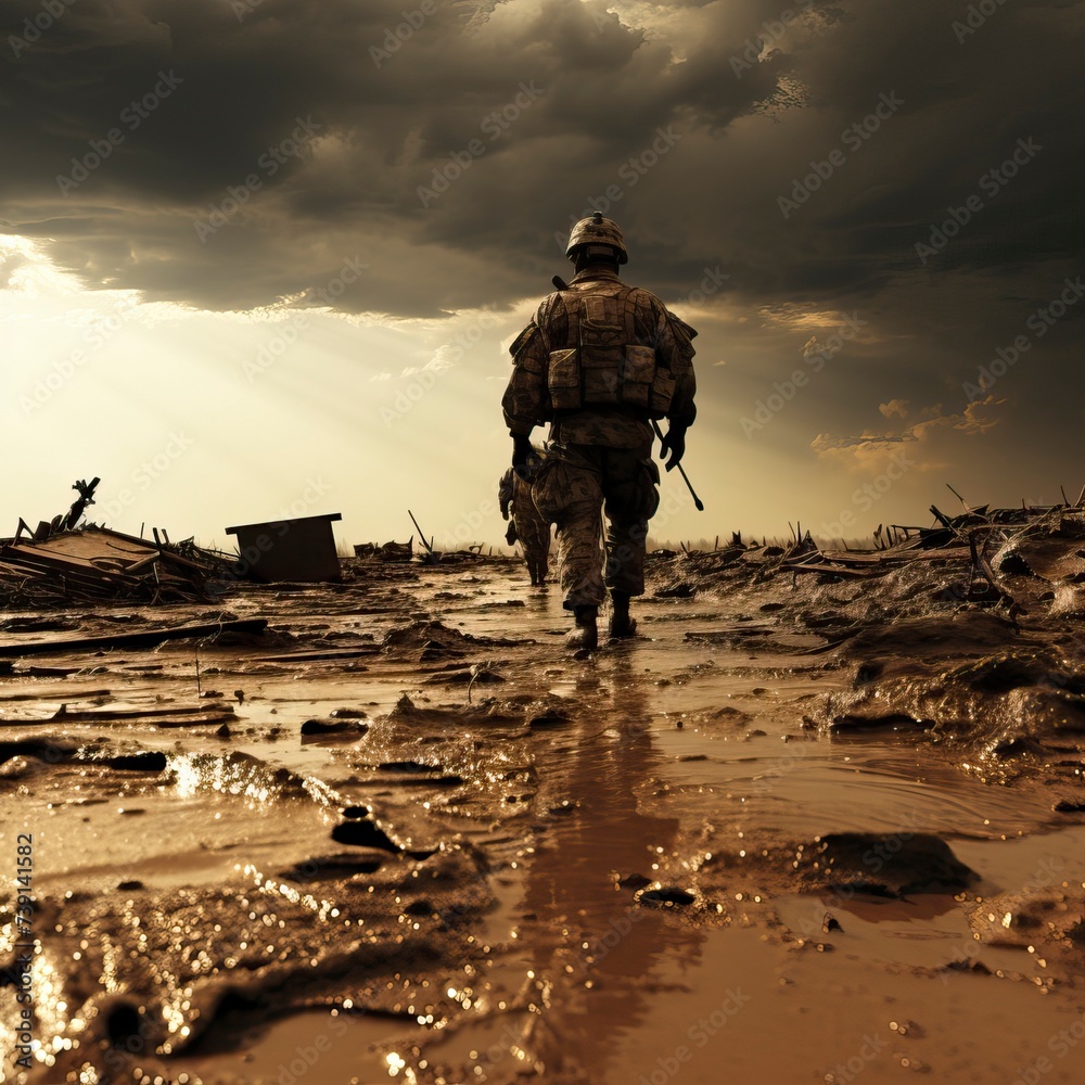Fototapeta premium Memorial Day remembering the fallen soldiers around the world