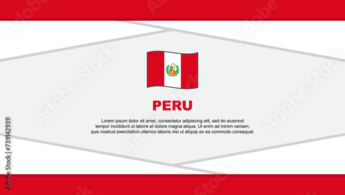 Peru Flag Abstract Background Design Template. Peru Independence Day Banner Cartoon Vector Illustration. Vector