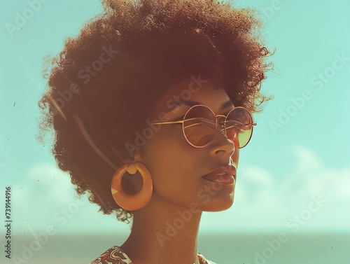 retro image of afro woman,