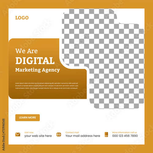 Vector Digital marketing solution agency corporate business flyer square instagram social media post