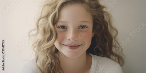 In the foreground, a close-up captures the smiling face of a young girl, radiating joy and positivity.