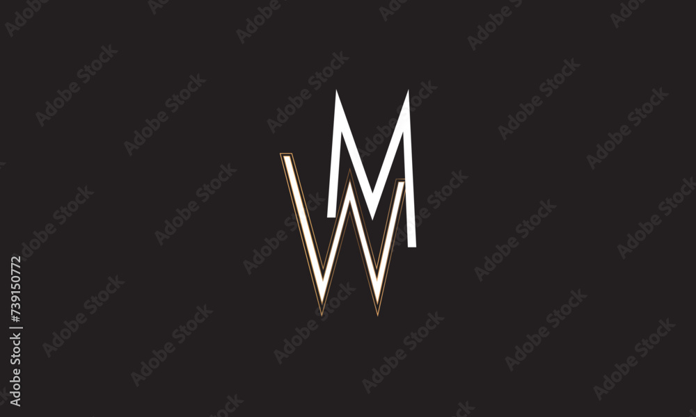 WM, MW , M , W, Abstract Letters Logo Monogram	