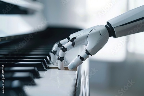 Mechanical Maestro: Robot Hand Mastering Piano photo