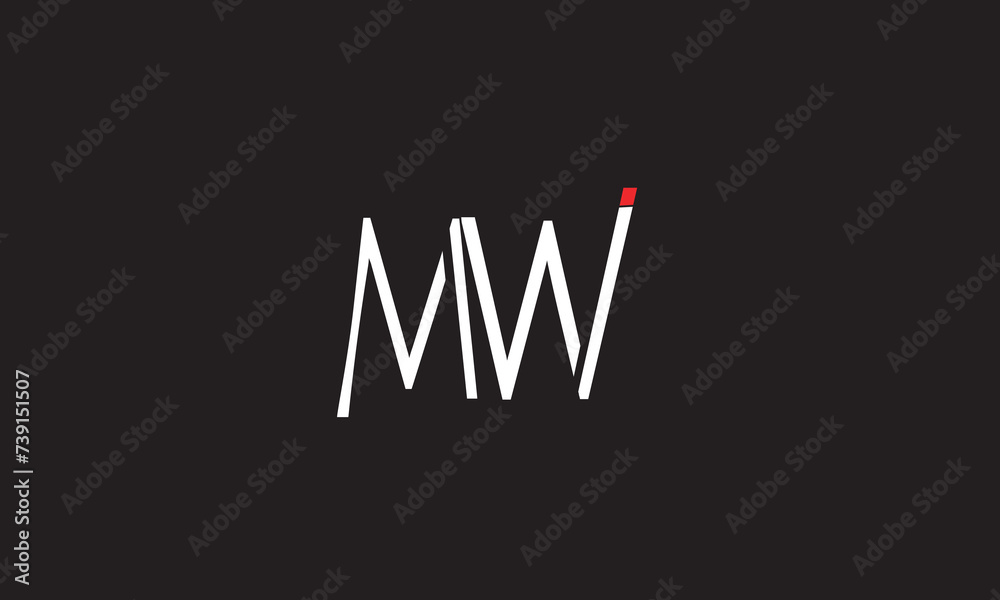 WM, MW , M , W, Abstract Letters Logo Monogram	