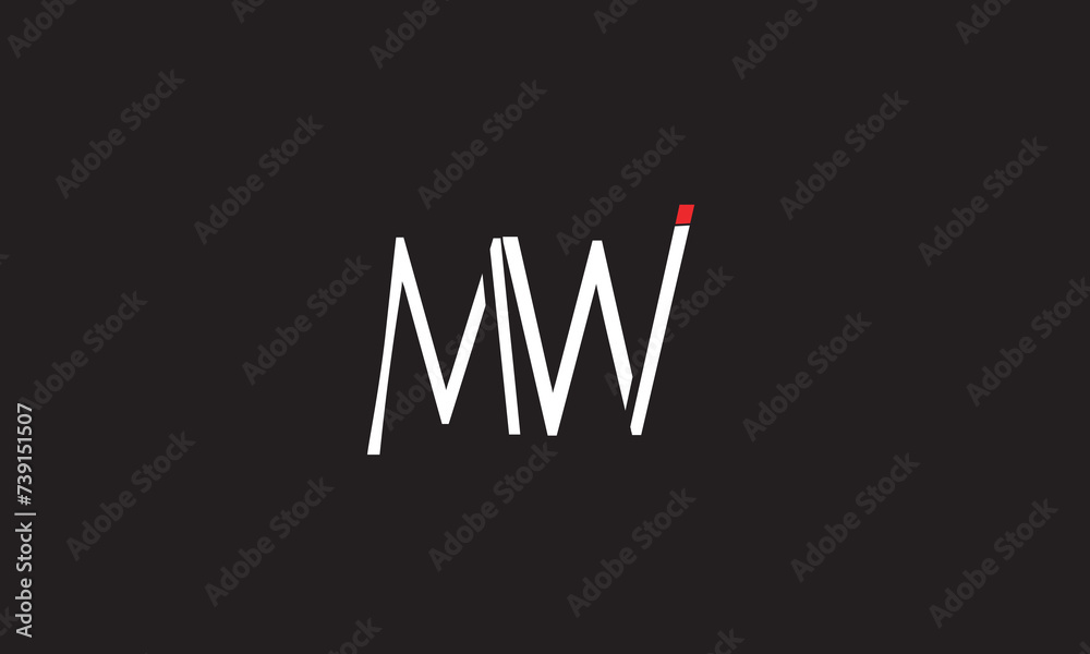 WM, MW , M , W, Abstract Letters Logo Monogram WM, MW , M , W, Abstract Letters Logo Monogram