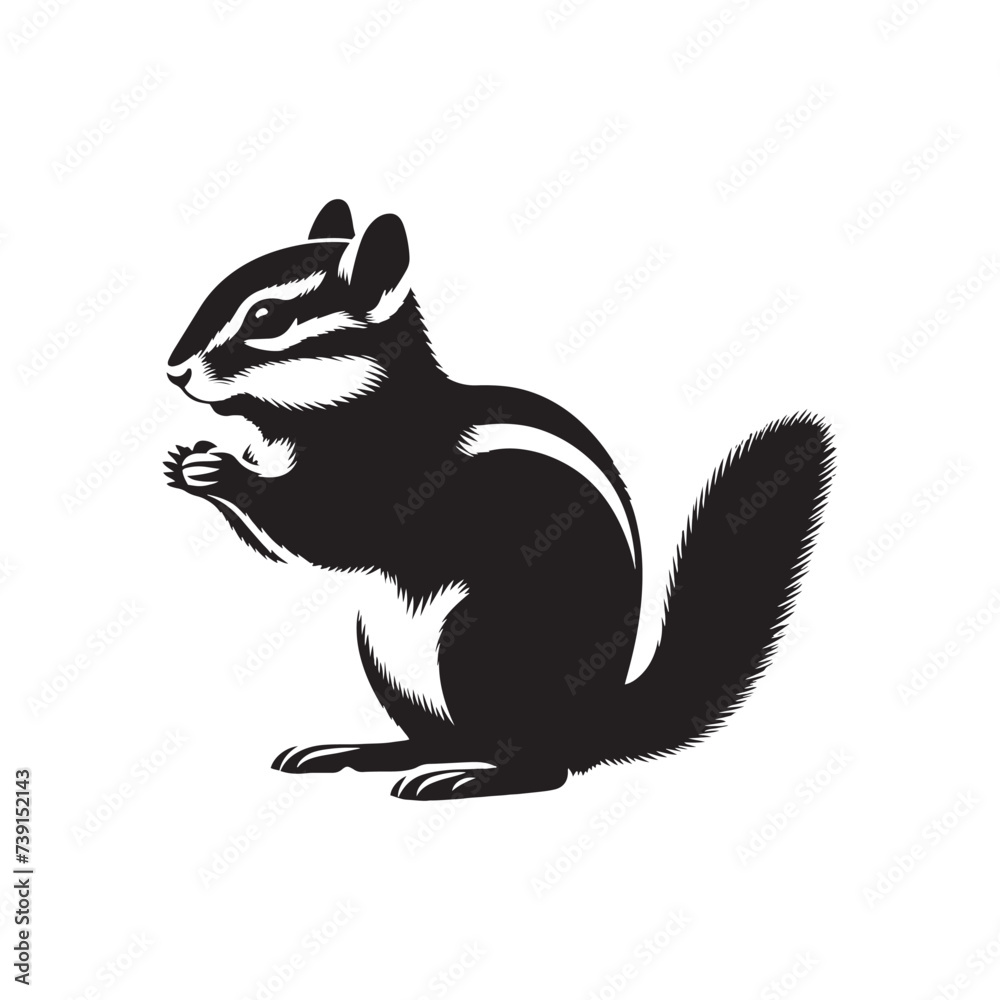 Obraz premium Cosmic Connections: Enigmatic Minimallest Chipmunk Silhouette in Celestial Beauty - Chipmunk Illustration 