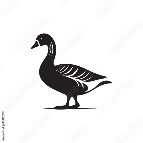 Ethereal Elegance: Minimallest Goose Silhouette in Timeless Beauty - Goose Vector
