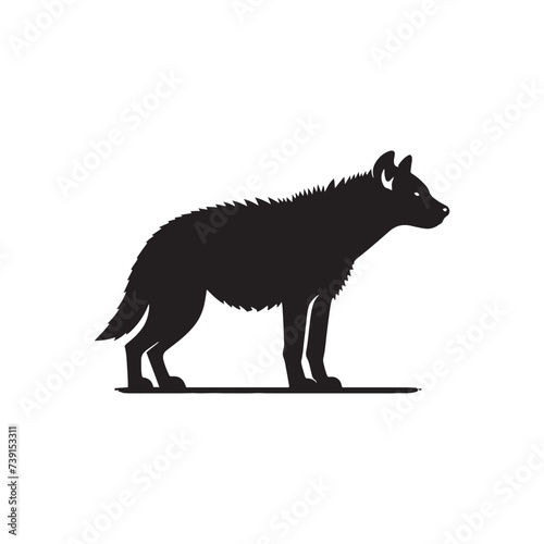 Enigmatic Essence: The Essence of Minimallest Hyena Silhouette Mystery - Hyena Illustration
