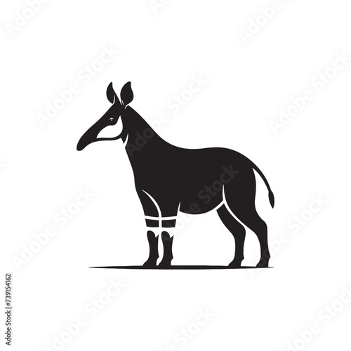 Ethereal Radiance  Okapi Silhouette Crafted with Artistic Finesse - Okapi Vector 