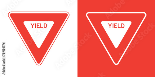 vector yield traffic signs photo