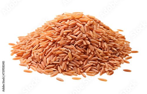 Brown Rice Grains Isolated on Transparent Background
