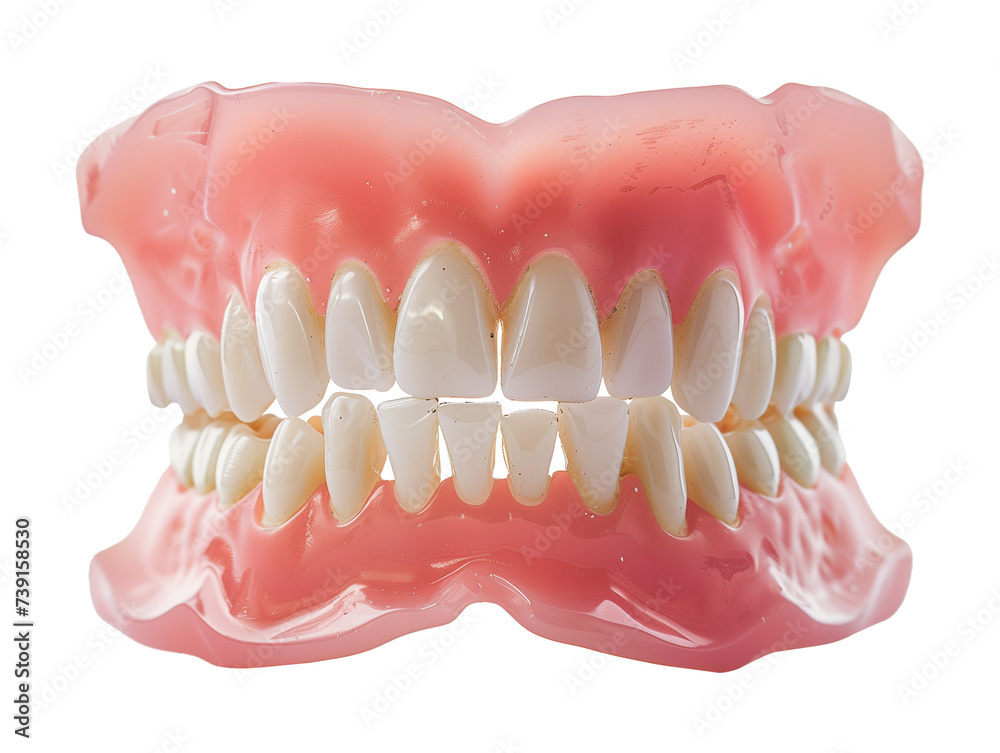 Obraz premium Dentures Isolated on Transparent Background 