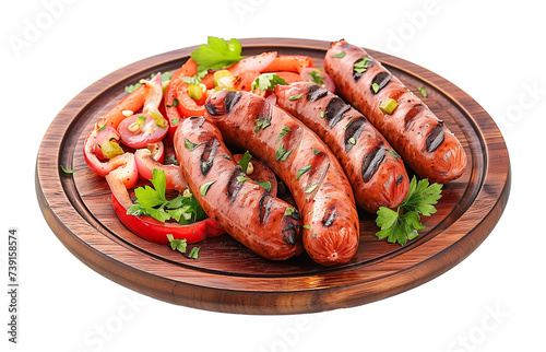 Grilled Hungarian Sausage Isolated on Transparent Background 