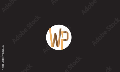  WP, PW , P , W, Abstract Letters Logo