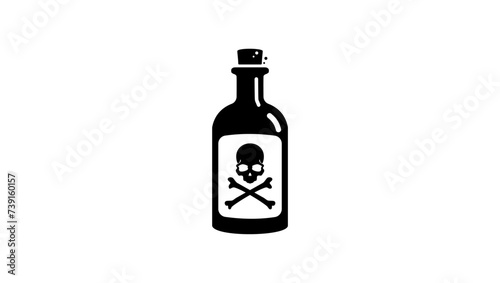 Poison Bottle sign, black isolated silhouette