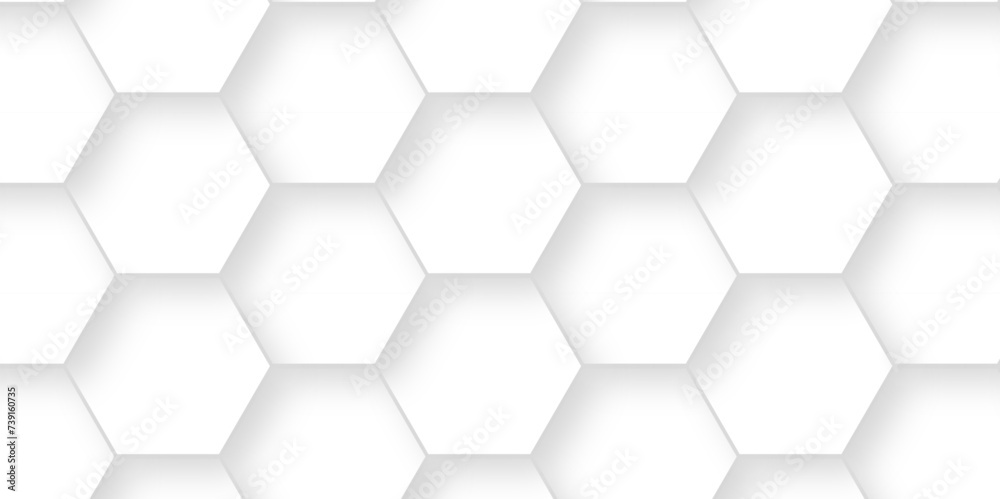 Abstract modern Background with white lines 3d Hexagonal structure futuristic white background. Modern minimal Embossed Hexagon , honeycomb white Background ,light and shadow ,Vector. Abstract modern Background with white lines 3d Hexagonal structure futuristic white background. Modern minimal Embossed Hexagon , honeycomb white Background ,light and shadow ,Vector.