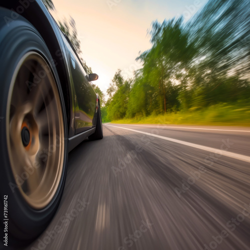 Car speeding down the road © Vadim