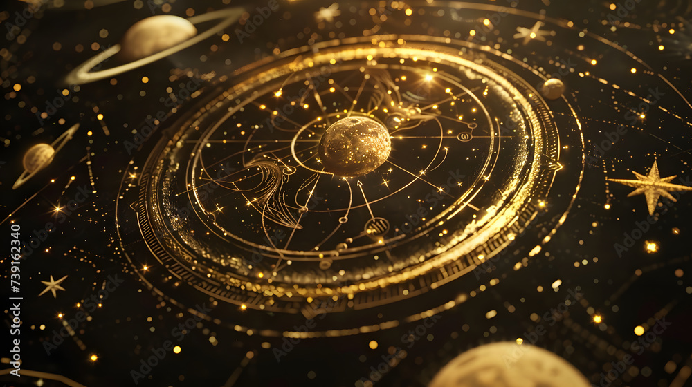 custom made wallpaper toronto digital宇宙の魅力、星と月、惑星のイラスト