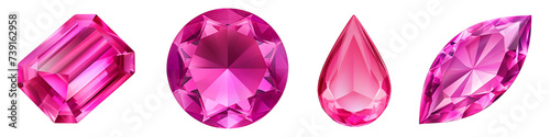 Pink Topaz Gemstone clipart collection, vector, icons isolated on transparent background