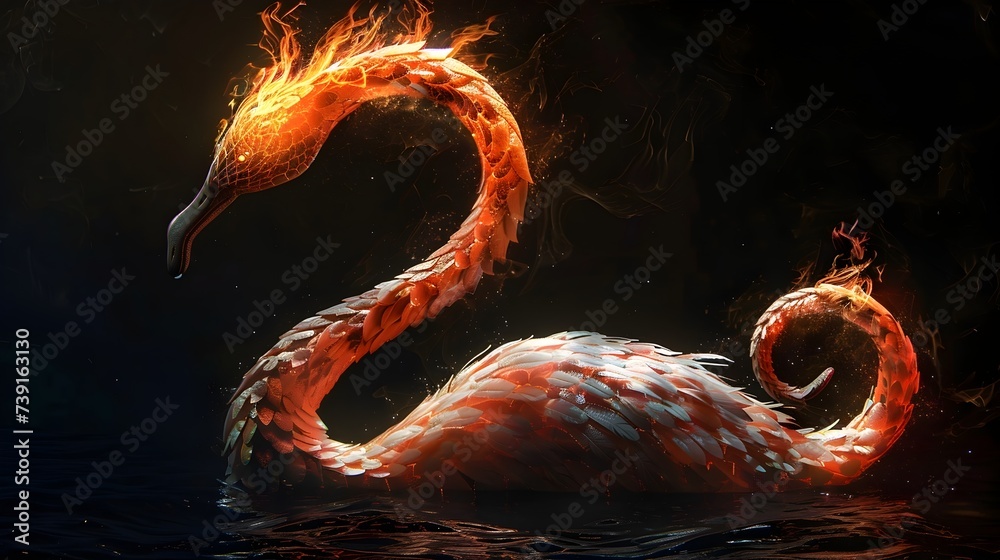 Flamingo Fire Dragon A Unique Hybrid Creature in Fantasy Art Flamingo Fire Dragon A Unique Hybrid Creature in Fantasy Art