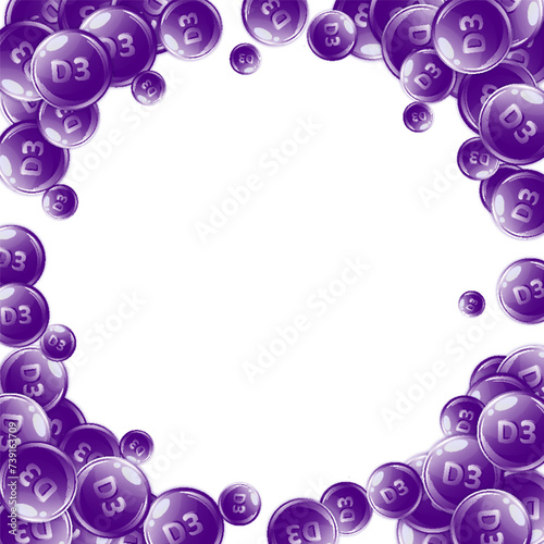 Vitamin D3 round capsules.