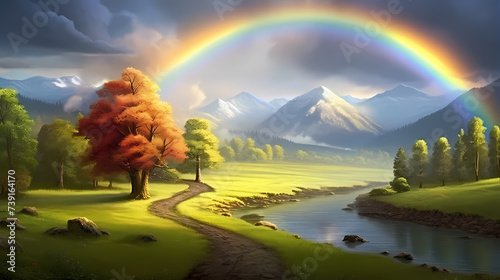 Abstract rainbow in the sky  rainbow illustration