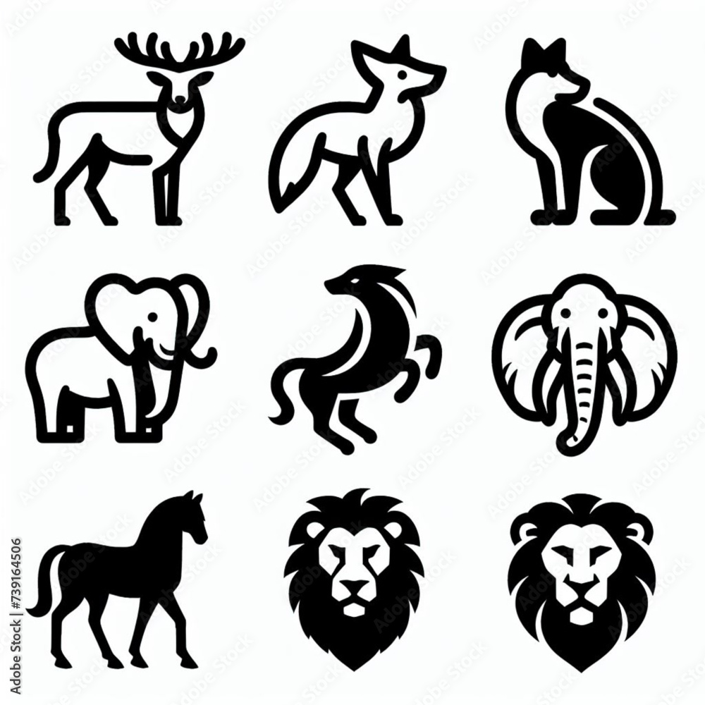 set of animals icons