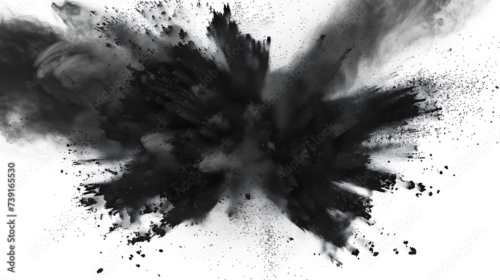 white explosion background black charcoal powder paint dust isolated abstract splash white explosion background black charcoal powder paint dust isolated abstract splash