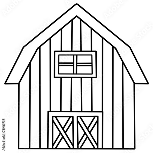 The black and white line art clip art set of a farmer's garden includes illustrations of the sun, chicken, tractor, cart, straw, hay, cow, horse, pig, tree, grass, fence, barn, windmill, sheep