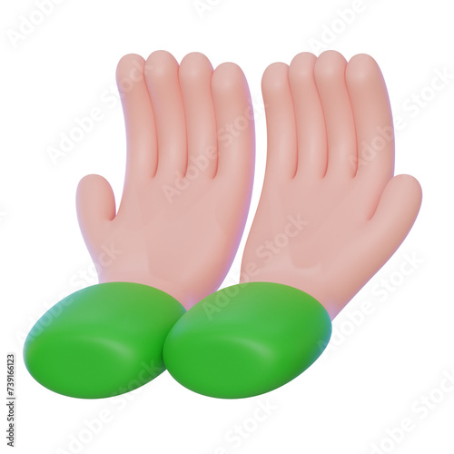 prayer hand 3d icon illustration. 3d rendering ramadan illustration