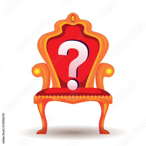 throne chair with question mark vector illustration
