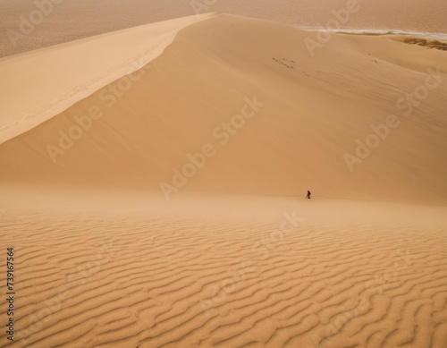 View of the Sahara desert at sunset