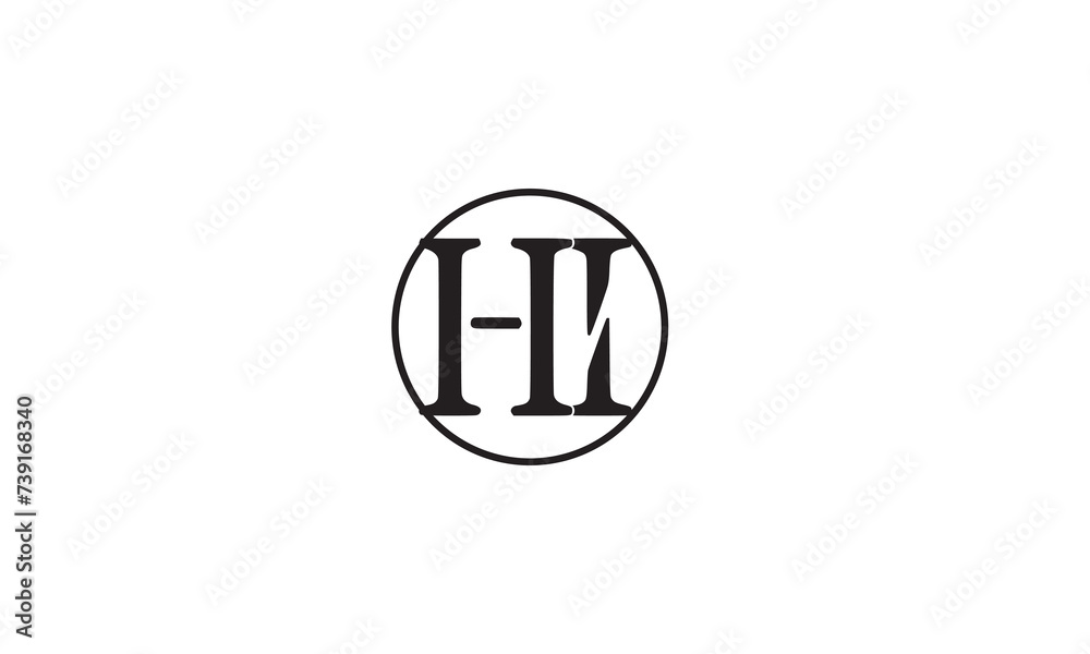 HI, IH , H , I, Abstract Letters Logo HI, IH , H , I, Abstract Letters Logo