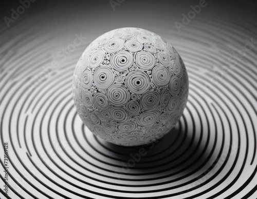 Paper cut 3d realistic layered sphere