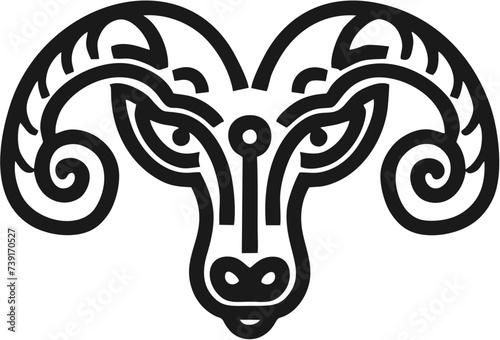 Aries zodiac sign line art