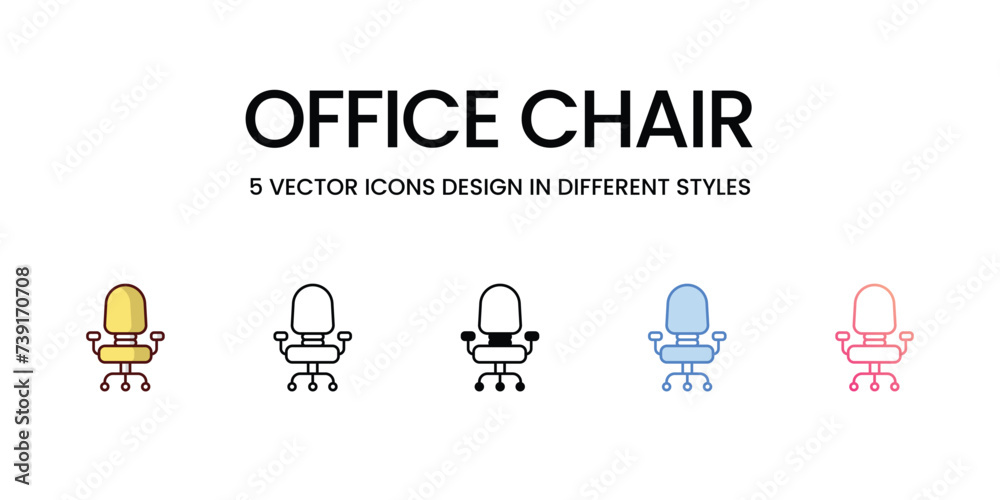 Office Chair Icons set. Suitable for Web Page, Mobile App, UI, UX and GUI design, vector stock illustration Office Chair Icons set. Suitable for Web Page, Mobile App, UI, UX and GUI design, vector stock illustration