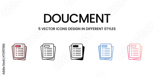 Doucment Icons set. Suitable for Web Page, Mobile App, UI, UX and GUI design, vector stock illustration