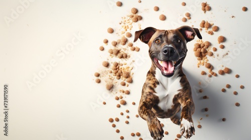 a top view of dog with Dry Mix food on clean background_.jpg © Asad