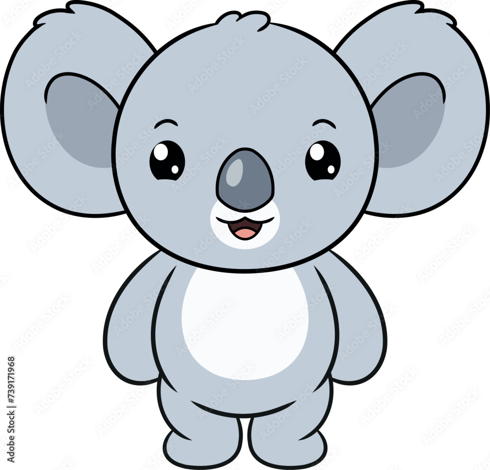 Cute little koala standing on white background Cute little koala standing on white background