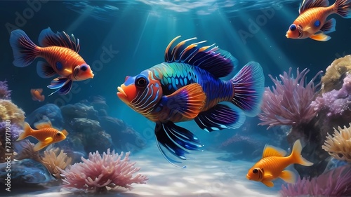 Mandarin fish beneath the surface © Harmonix59