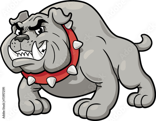 Smiling bulldog standing illustration on white background