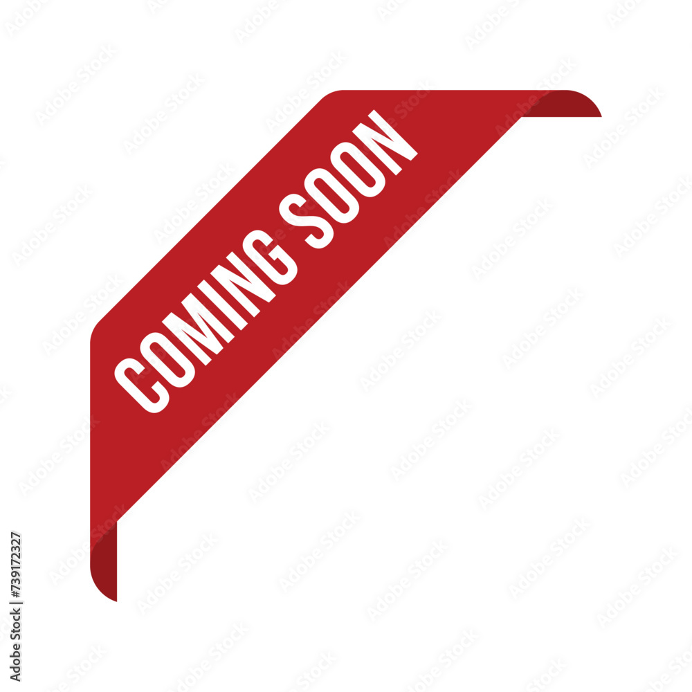 Red Corner Coming Soon Ribbon Vector Design Template