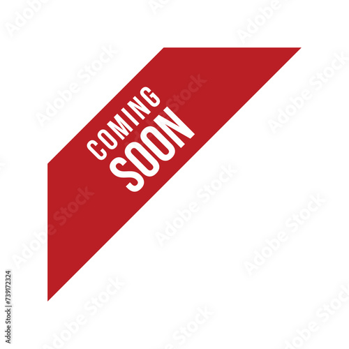 Red Corner Coming Soon Ribbon Vector Design Template
