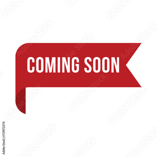 Red Coming Soon Ribbon Vector Design Template