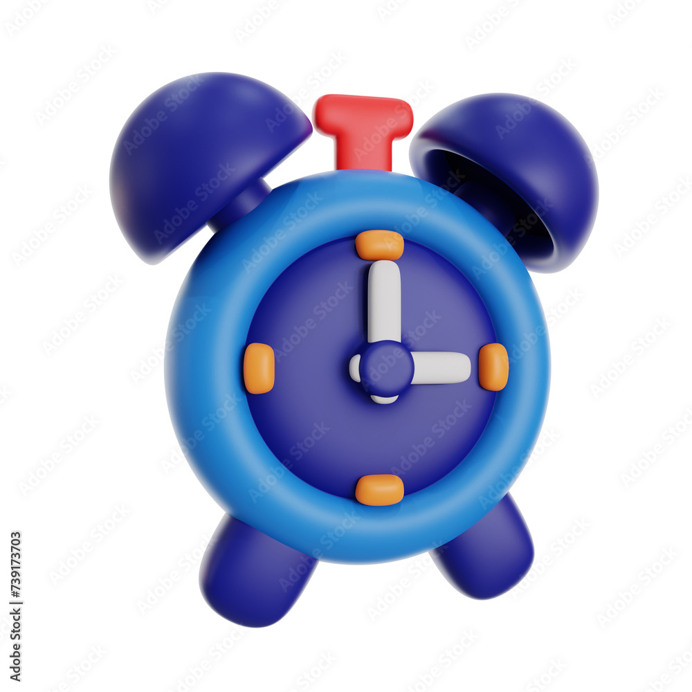 alarm 3d icon illustration. time menagement 3d rendering