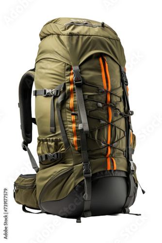 3d big camping backpack on transparent background, Png format.