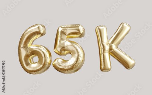 65k gold balloon foil text