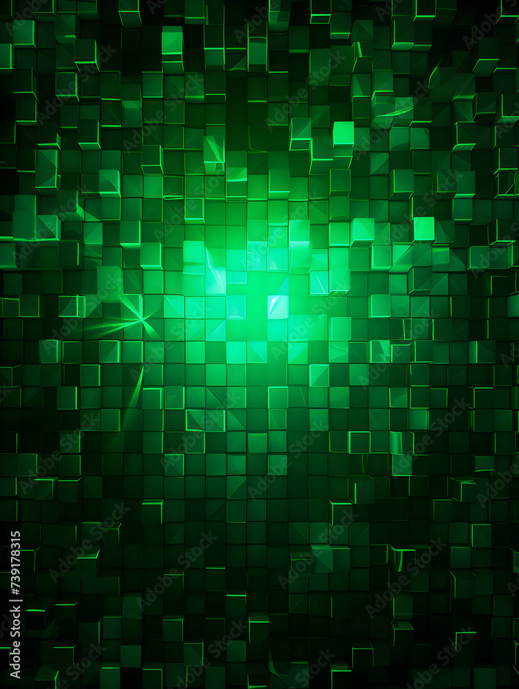 Abstract neon green mosaic background 